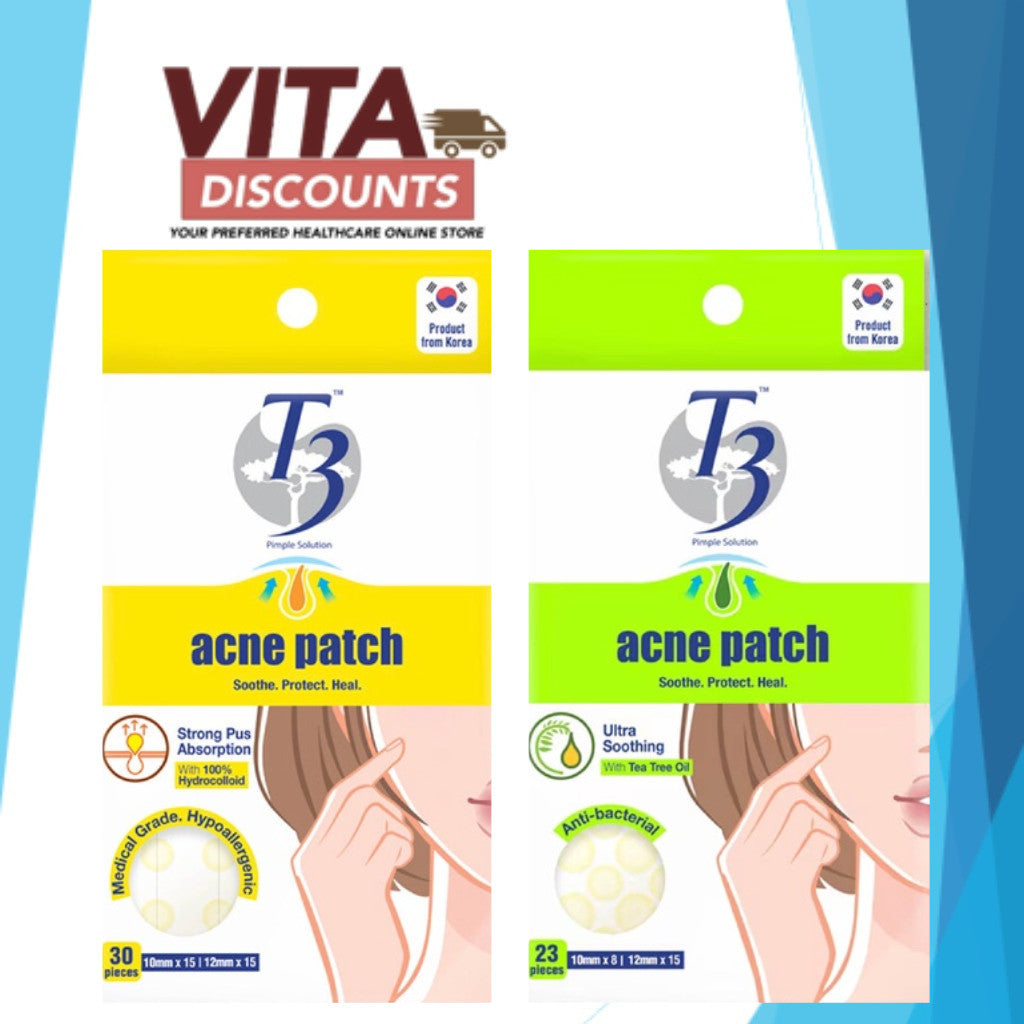 T3 Pimple Solution Acne Patch - Hydrocolloid (30's)/Tea Tree Oil (23's) [Exp 05/2027]