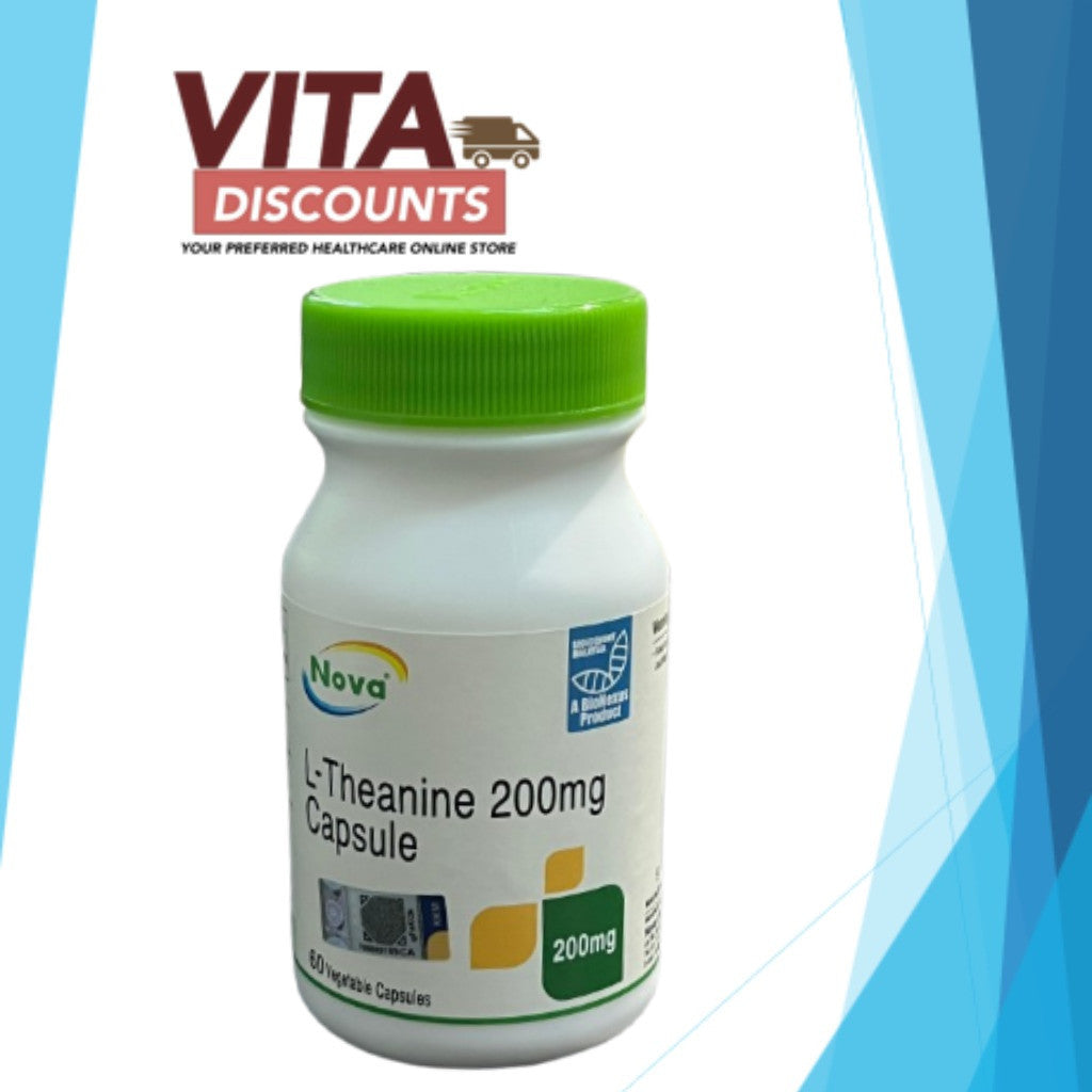 Nova L-Theanine 200mg Vcaps (60's) [Exp 01/2028]  [Extra 1 Gift]