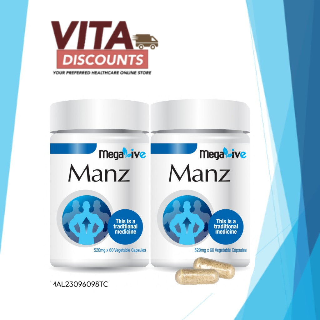 Megalive Manz 520mg Vcaps (60's) Pack-Of-2 [Exp 09/2027]  [Extra 2 Gift]