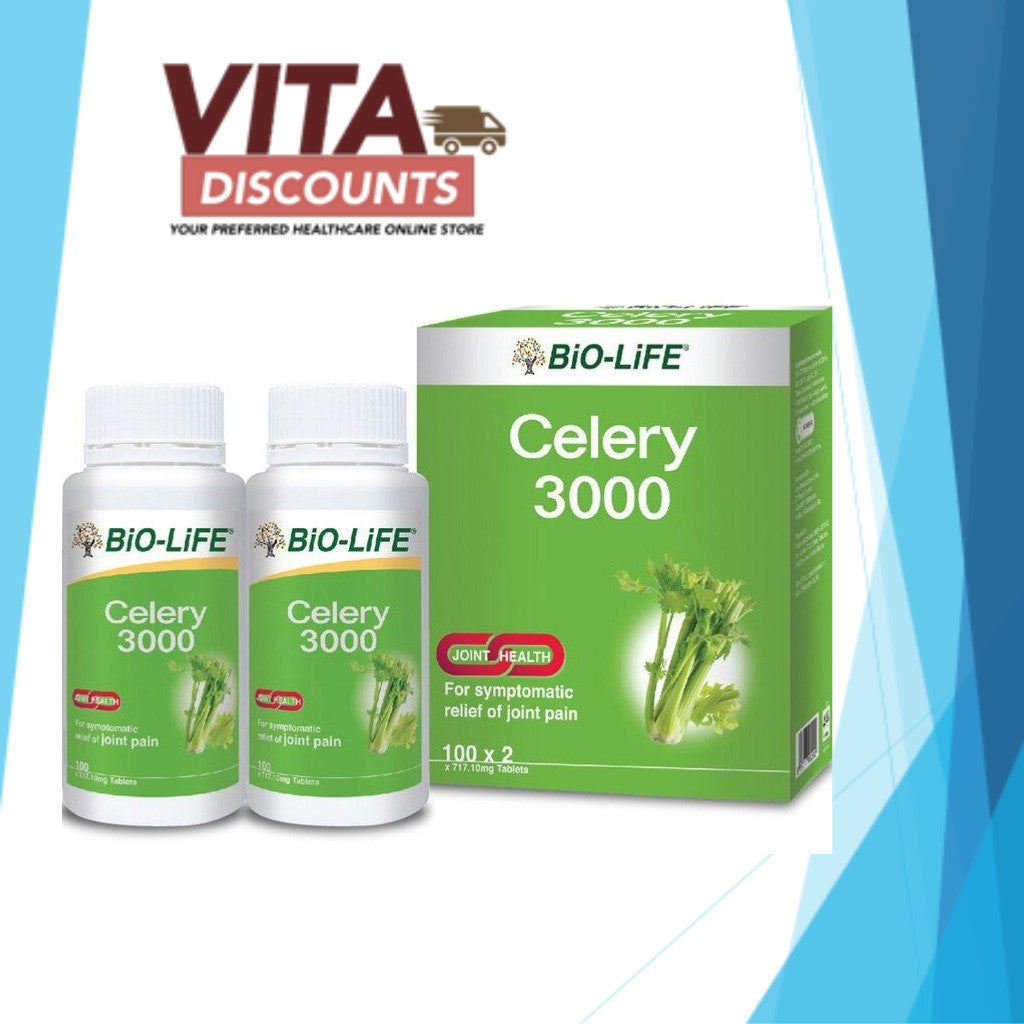 Bio-Life Celery 300mg Tabs (100's x 2 Pack) [Exp 12/2027]