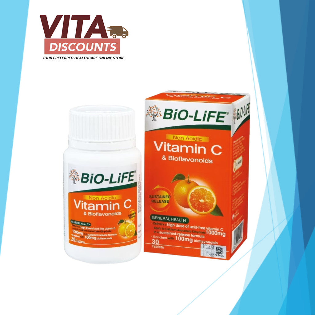 Bio-Life Non Acidic Vitamin C & Bioflavonoids Tabs Single Bottle (30's)