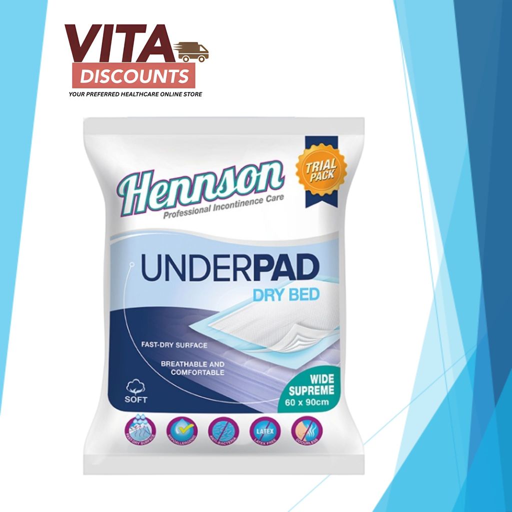 Rtc - Hennson Underpad Dry Bed 60X90cm Sample Pack (1's)