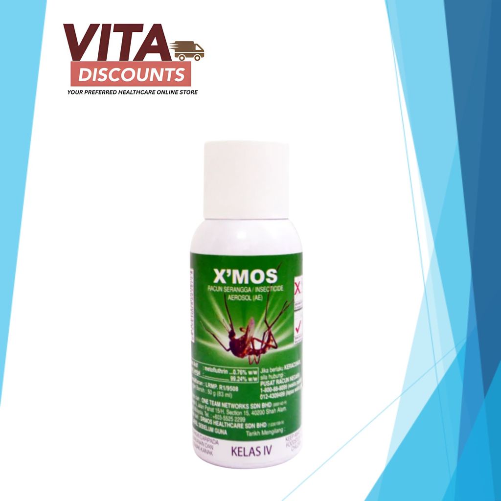 X'Mos Racun Serangga Aerosol (50g x 83ml)