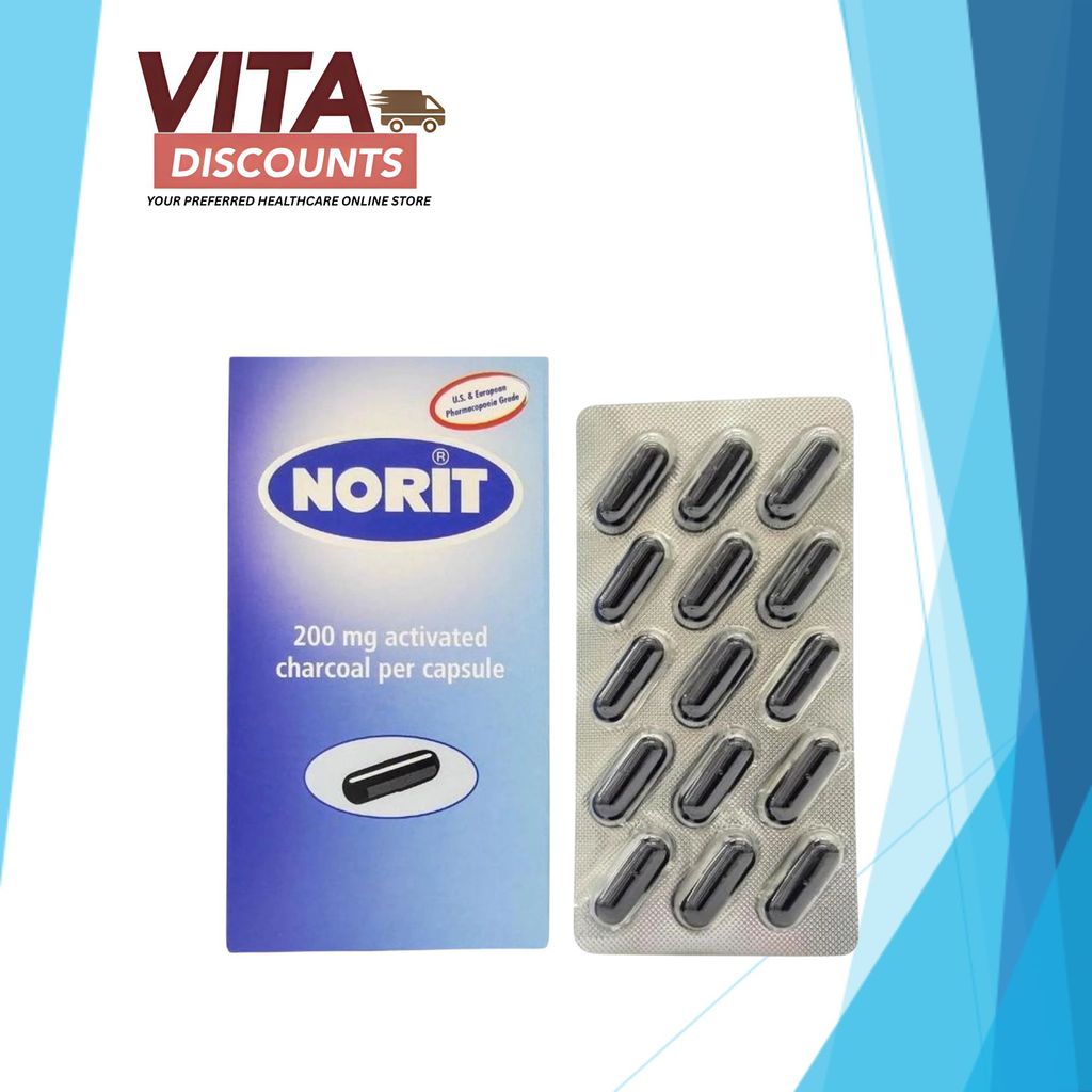 Norit Activated Charcoal 200mg Caps (30's) [Exp 11/2028]