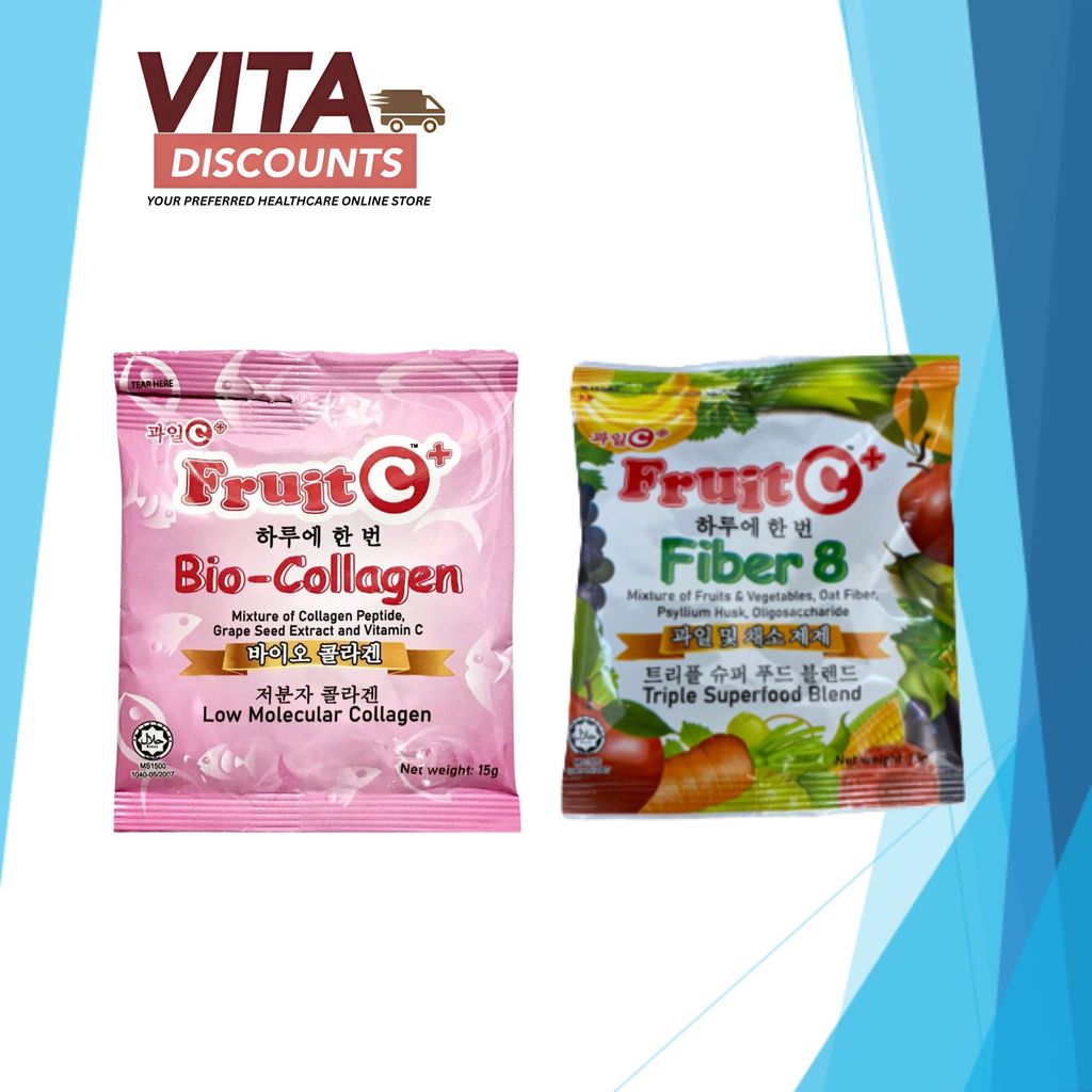 Fruit C+ Bio-Collagen Low Molecular Collagen/Fiber 8 Triple Superfood Blend Powder (15g)