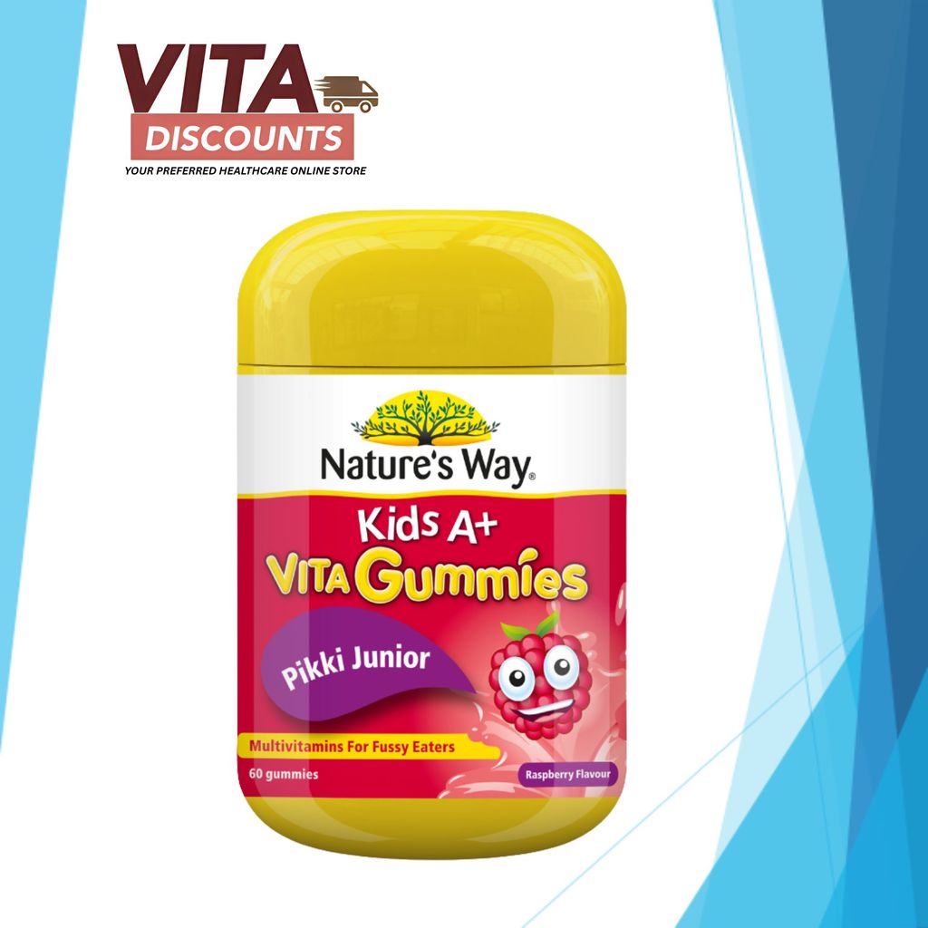 Nature's Way Kids A+ Vita Gummies Pikki Junior Raspberry (60's)