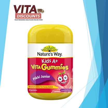 Nature's Way Kids A+ Vita Gummies Pikki Junior Raspberry (60's)