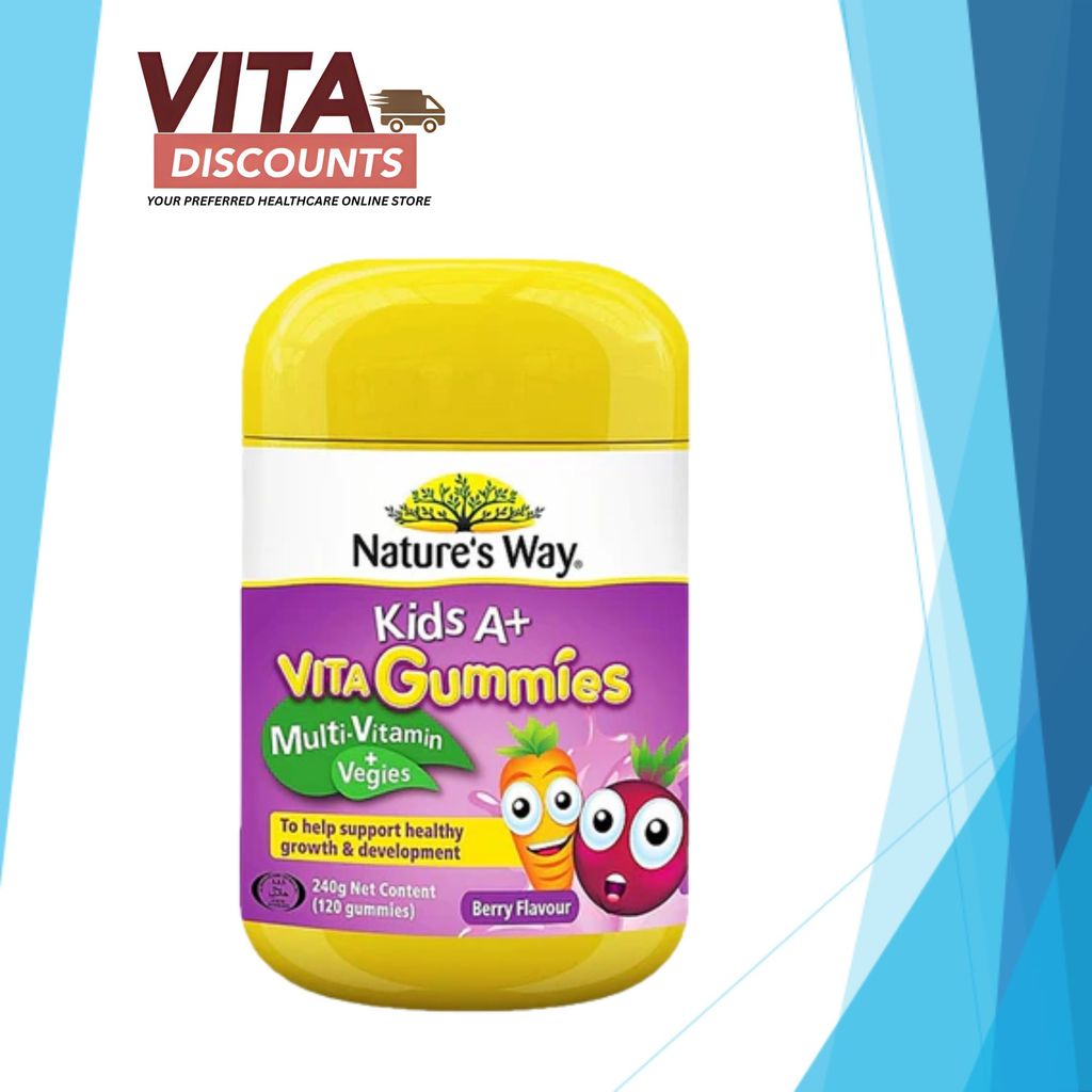 Nature's Way Kids A+ Vita Gummies Multi-Vitamin + Vegies Berry (60's/120's) [Exp 12/2026]