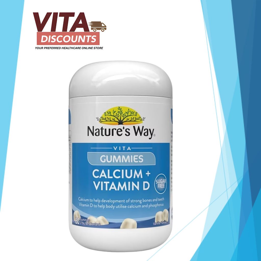 Nature's Way Vita Gummies Calcium + Vitamin D Vanilla Flavour (60's/65's)