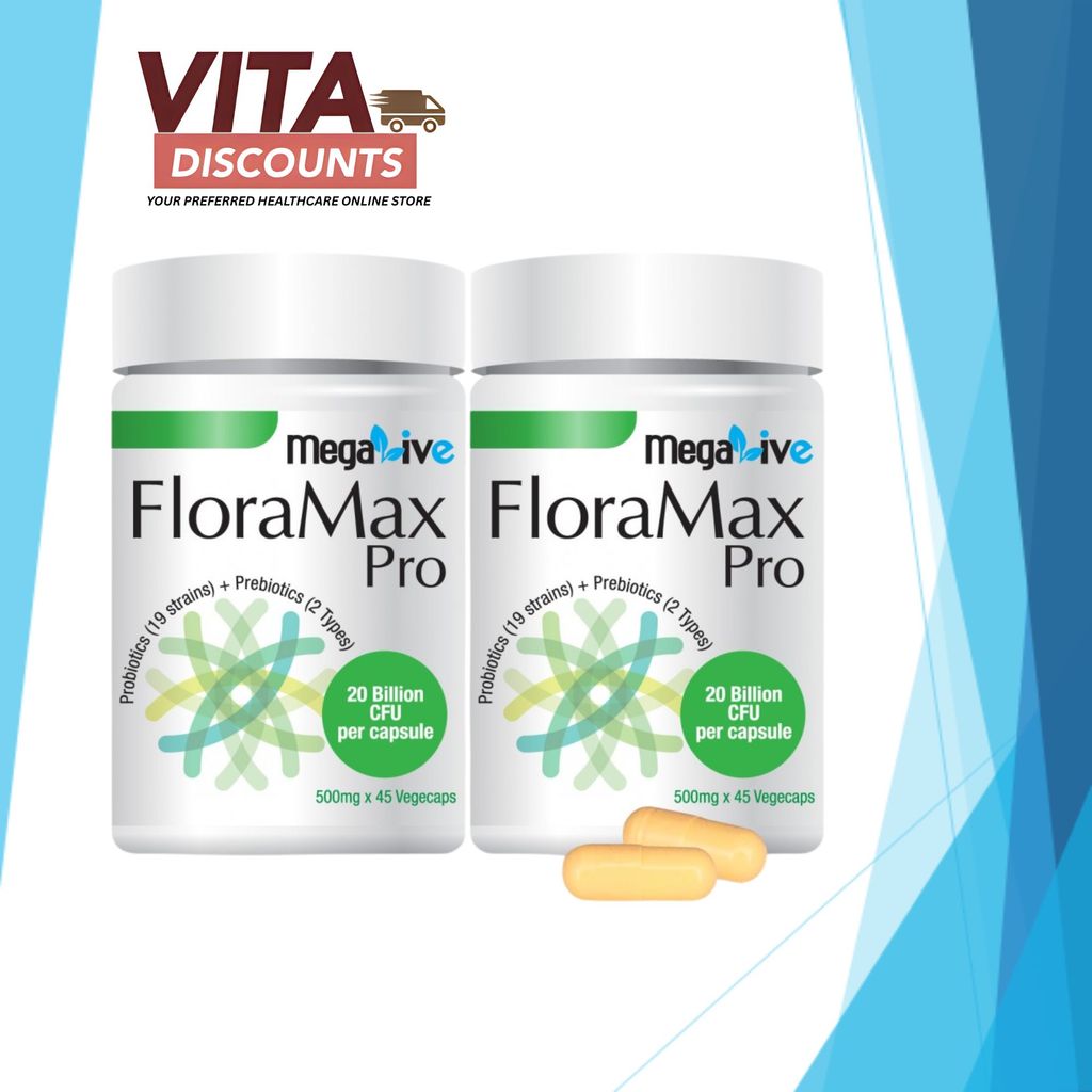 Megalive Floramax Pro 20B Cfu Caps (45's) Pack-Of-2 [Exp 03/2027]  [Extra 2 Gift]