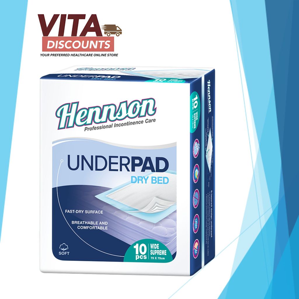 Hennson Underpad Regular Dry Bed (60 x 90cm/75 x 75cm x 10's)