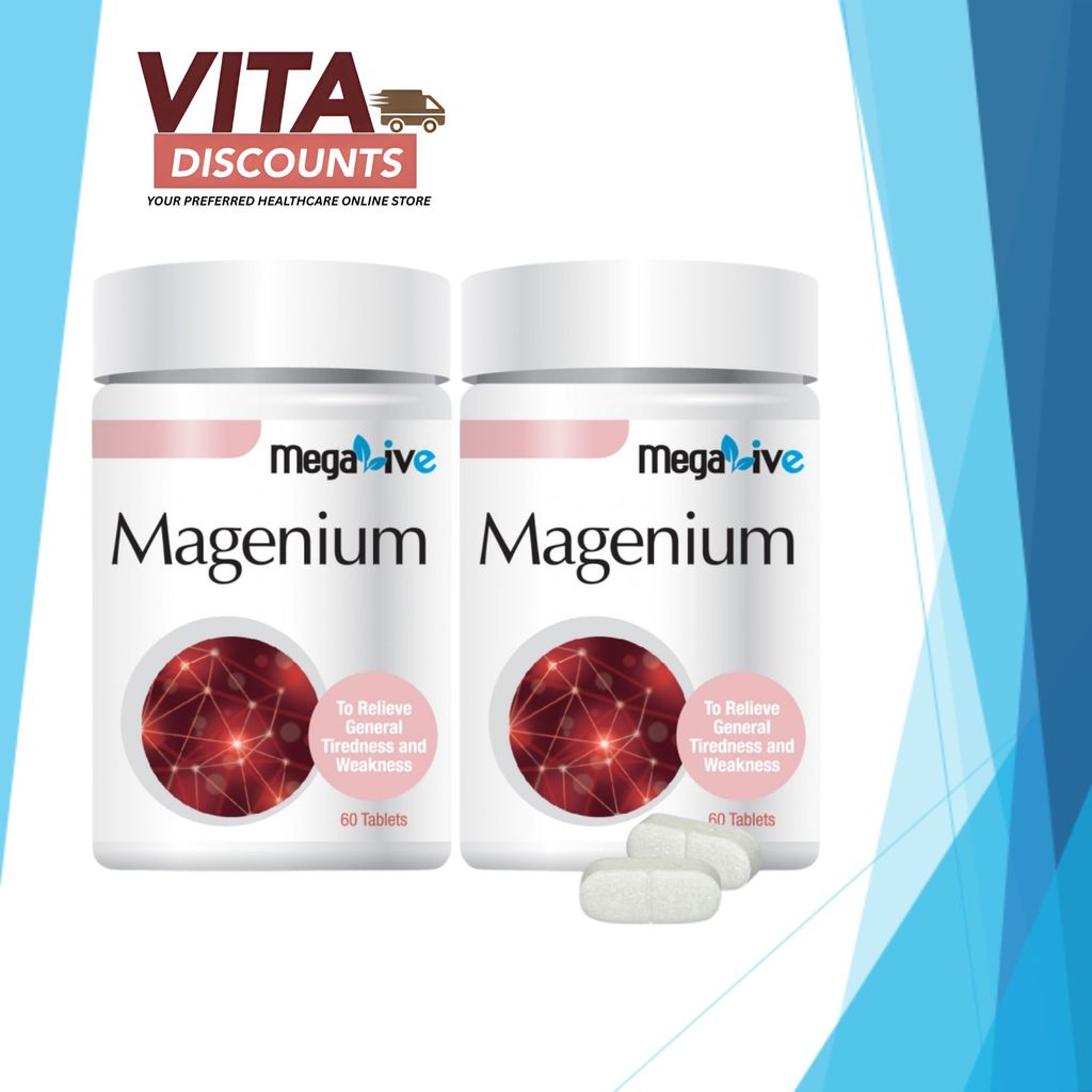Megalive Magenium Tabs (60's) Pack-Of-2 [Exp 06/2027]  [Extra 2 Gift]