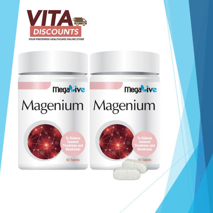 Megalive Magenium Tabs (60's) Pack-Of-2 [Exp 06/2027]  [Extra 2 Gift]