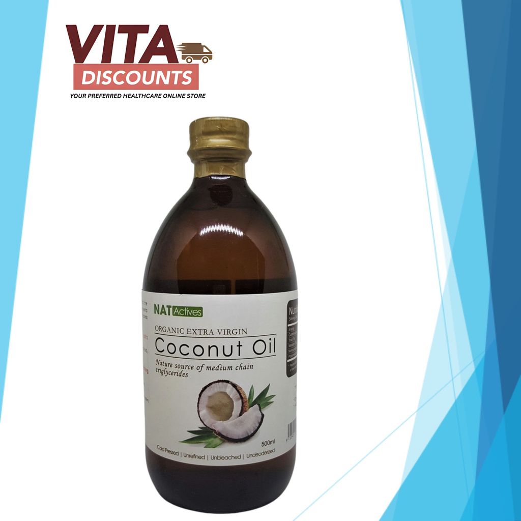 Natactives Organic Extra Virgin Coconut Oil (500ml) [Exp 07/2027]