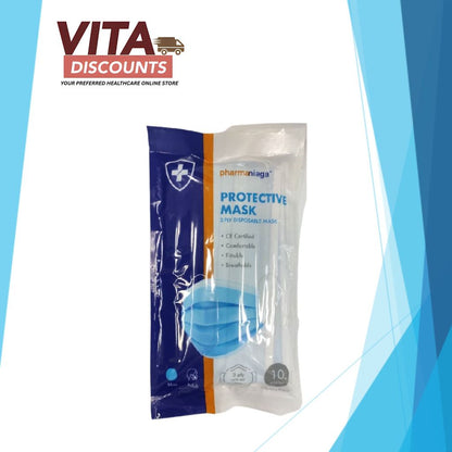 Pharmaniaga Protective Mask 3-Ply Disposable (10's)