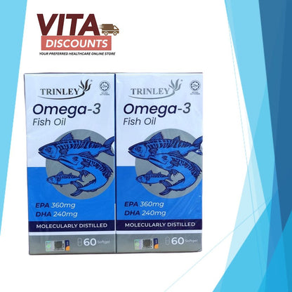 Trinley Omega-3 Fish Oil 1000mg Sgels (60's x 2 Pack) [Exp 10/2028]