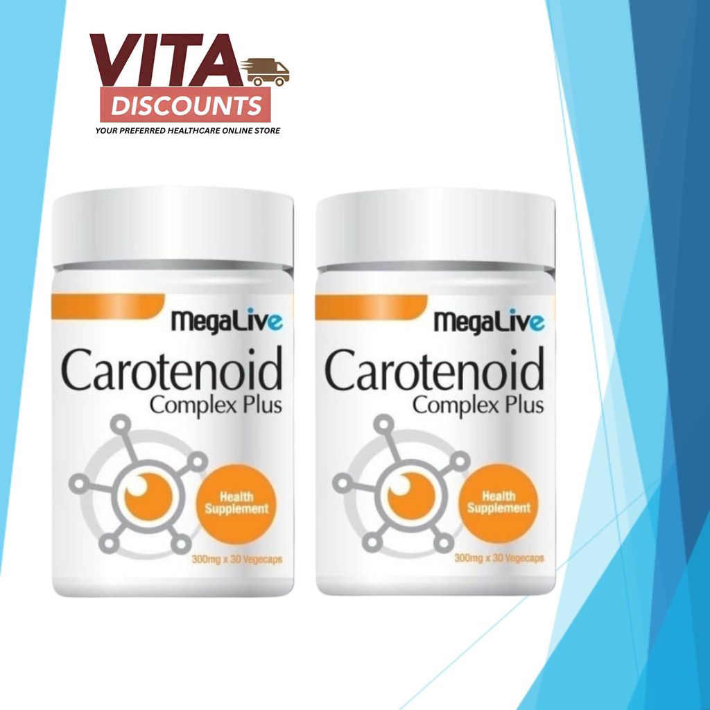 Megalive Carotenoid Complex Plus Caps (30's) Pack-Of-2 [Exp 03/2027]  [Extra 2 Gift]