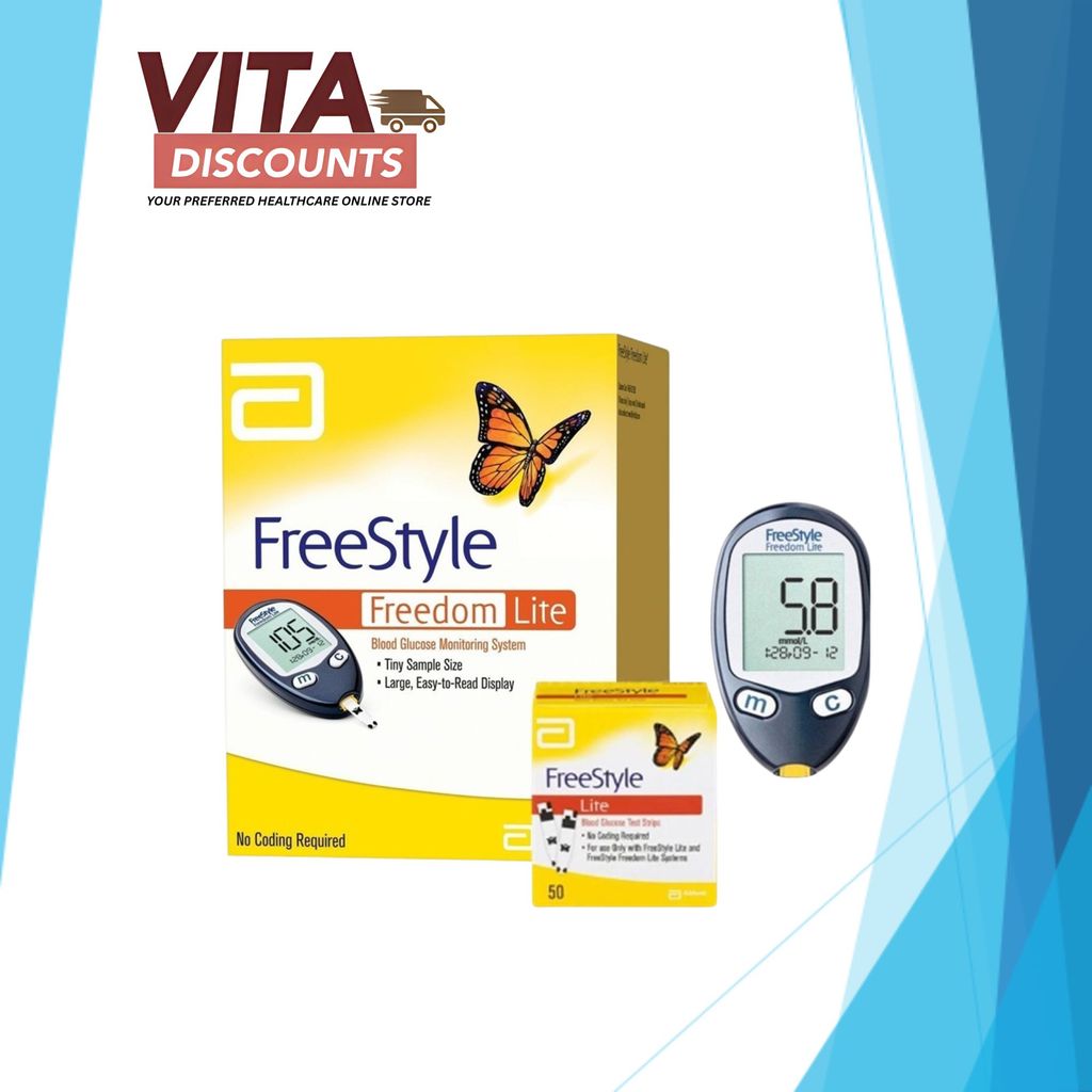 Freestyle Freedom Lite Blood Glucose Monitoring System + 10 Lancets [Free 3 Gifts] [No Test Strips]
