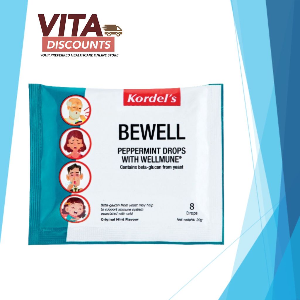 Kordel's Bewell Peppermint Drops With Wellmune (8's) [Exp 07/2027]