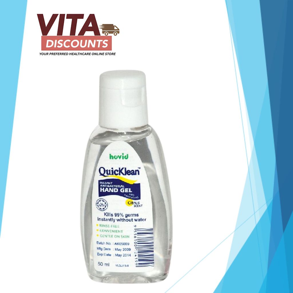 Hovid Quicklean Instant Antibacterial Hand Gel Small Bottle (50ml)
