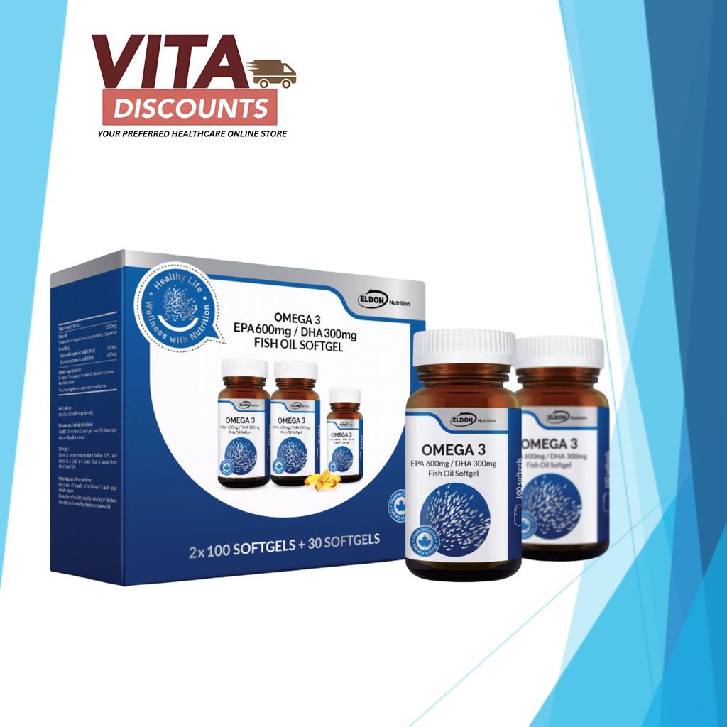 Eldon Nutrition Omega 3 600/300mg Sgels 200+30S [Exp 03/2027]  [Extra 2 Gift]