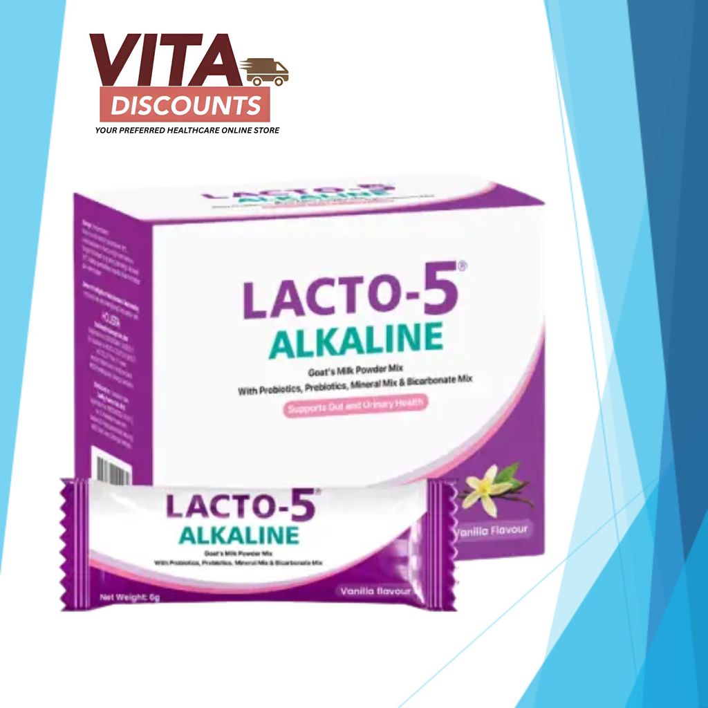 Lacto-5 Alkaline Goat's Milk Powder Vanilla Sacs (6g x 28's) [Exp 12/2027]