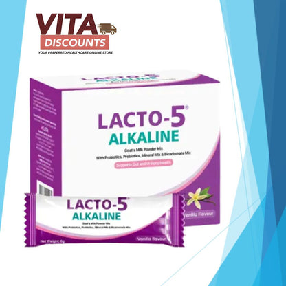 Lacto-5 Alkaline Goat's Milk Powder Vanilla Sacs (6g x 28's) [Exp 12/2027]