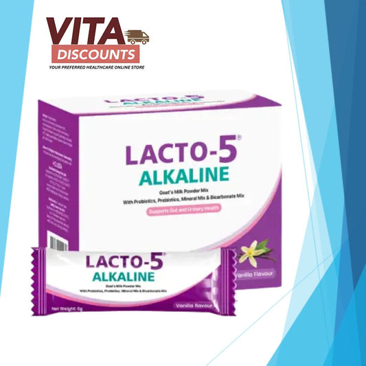 Lacto-5 Alkaline Goat's Milk Powder Vanilla Sacs (6g x 28's) [Exp 12/2027]