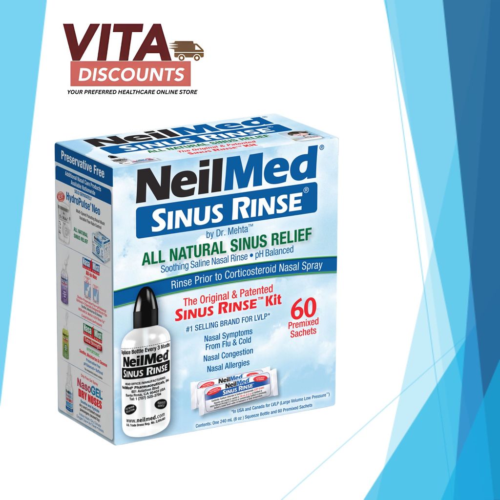 Neilmed Sinus Rinse Starter Kit Adults Premixed Packets (60's) [Exp 08/2028]