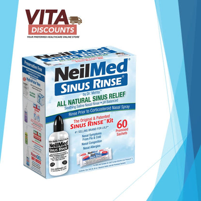 Neilmed Sinus Rinse Starter Kit Adults Premixed Packets (60's) [Exp 08/2028]