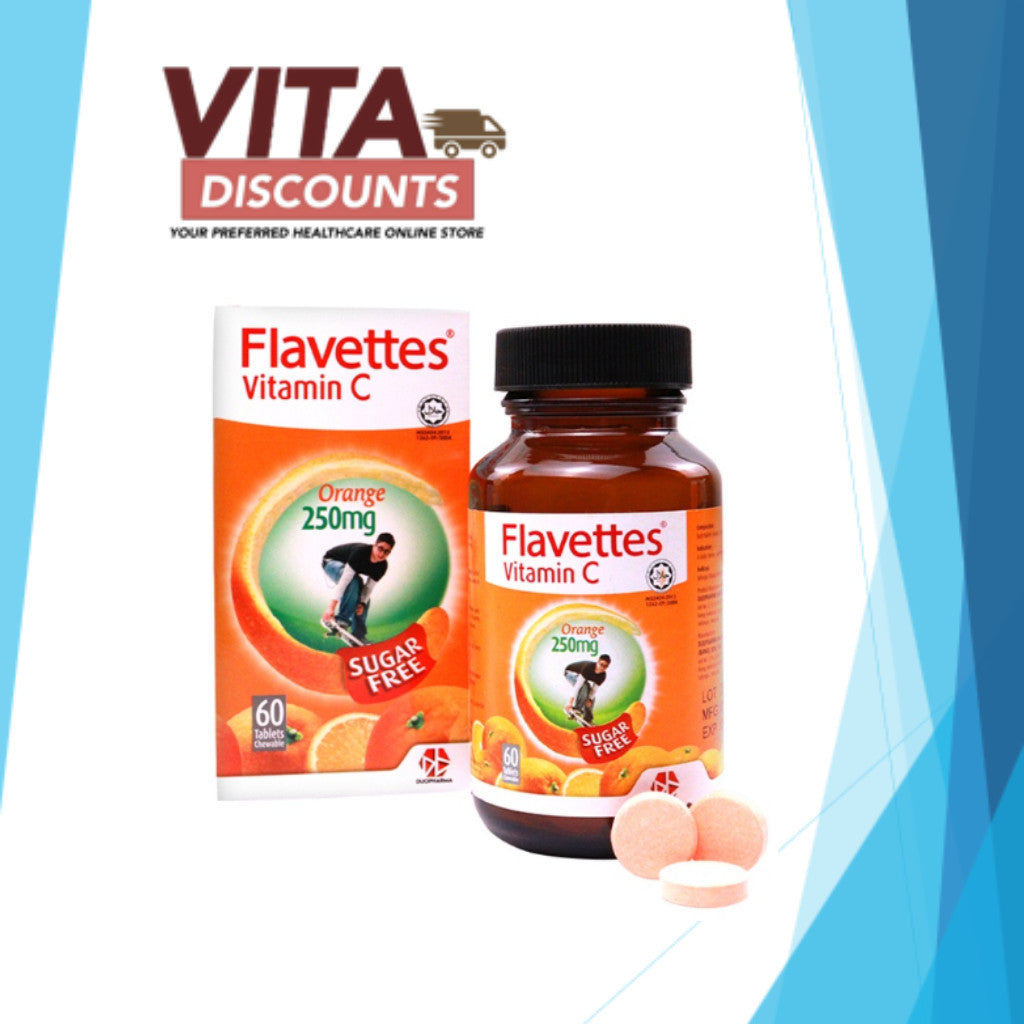 Flavettes Vitamin C 250mg Sugar Free Ctabs Orange (60's/100's) [Exp 06/2028]
