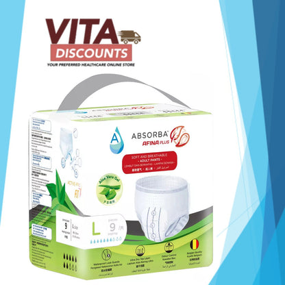 Absorba Afina Plus Adult Pants One Pack - Size M/L/XL (10's/9's/8's)