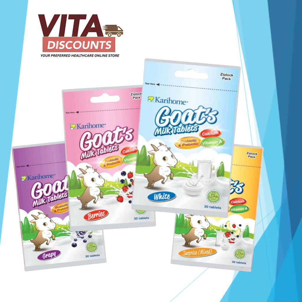 Karihome Goats Milk Tabs - Berries/Surprise/White/Grape (30's) [Exp 02/2027]