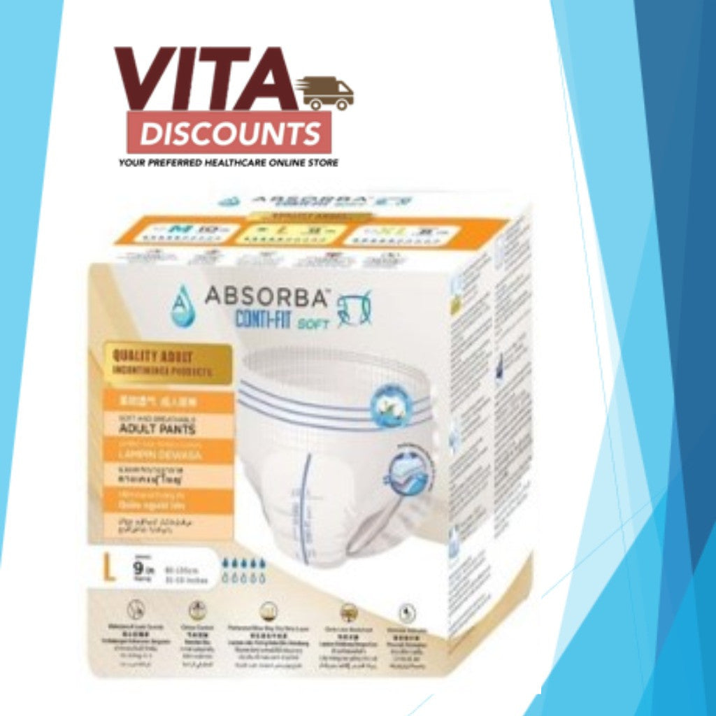 Absorba Conti-Fit Soft Adult Pants - Size M (10's)/L (9's)/XL (8's)