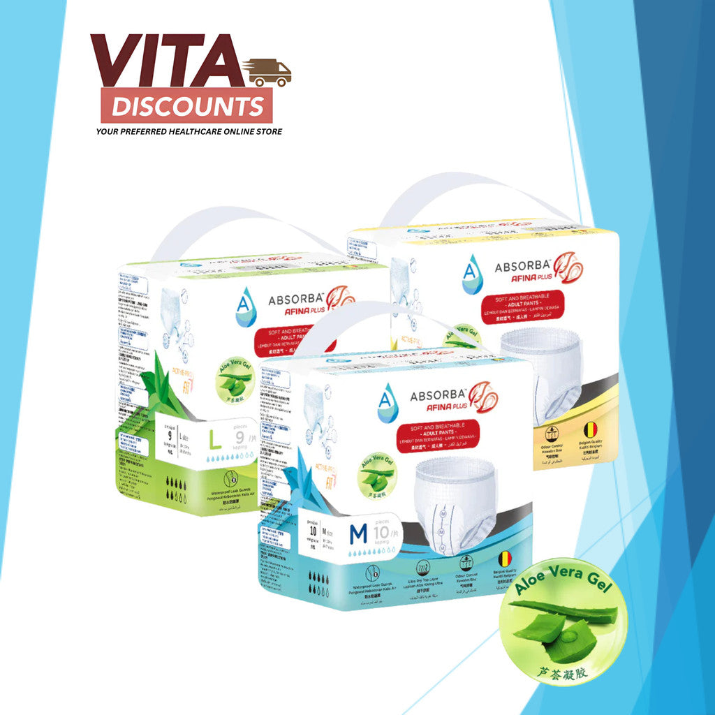 Absorba Afina Plus Adult Pants One Pack - Size M/L/XL (10's/9's/8's)