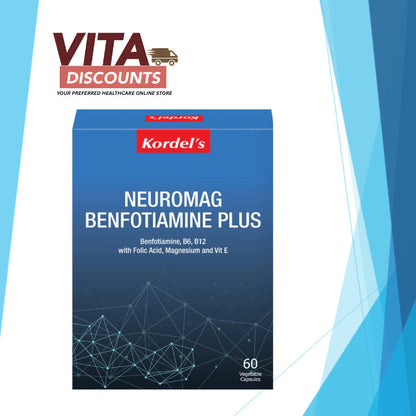Kordel's Neuromag Benfotiamine Plus Vcaps (60's) Pack-of-1/2 [Exp 12/2027]