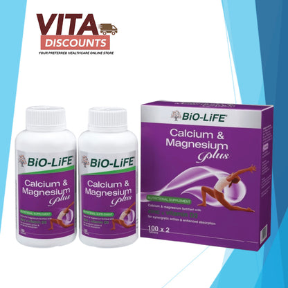 Bio-Life Calcium & Magnesium Plus Tabs (100's x 2 Pack) [Exp 10/2027]