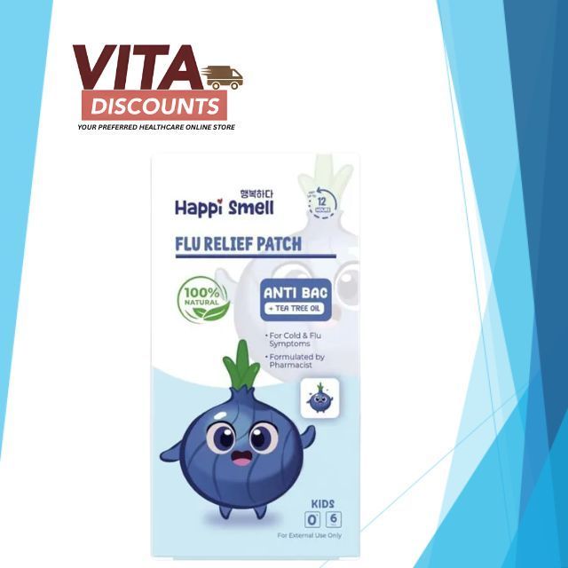 Happi Smell Flu Relief Patch Anti Bac+Tea Tree Oil (6's)