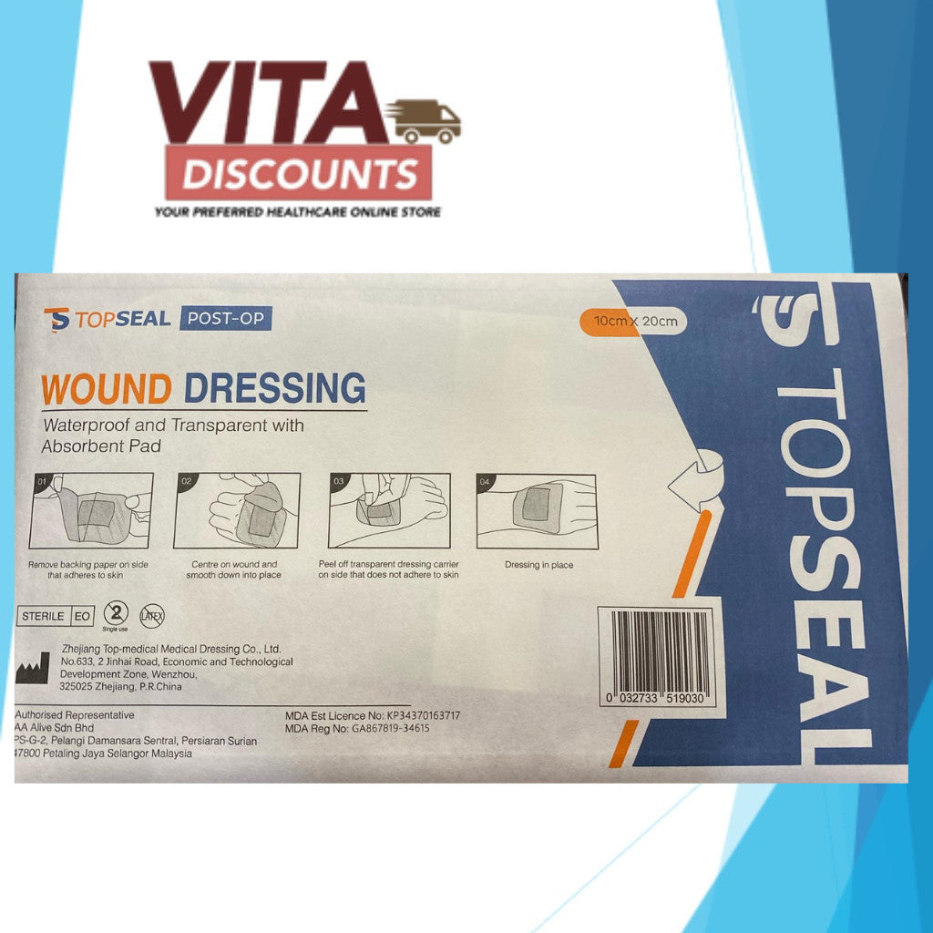 Topseal Post-Op Wound Dressing Wp And Tp With Ap One Piece (1's x 6x7cm/7x10cm/9x15cm/10x10cm/10x20cm/10x25cm)