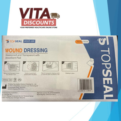 Topseal Post-Op Wound Dressing Wp And Tp With Ap One Piece (1's x 6x7cm/7x10cm/9x15cm/10x10cm/10x20cm/10x25cm)