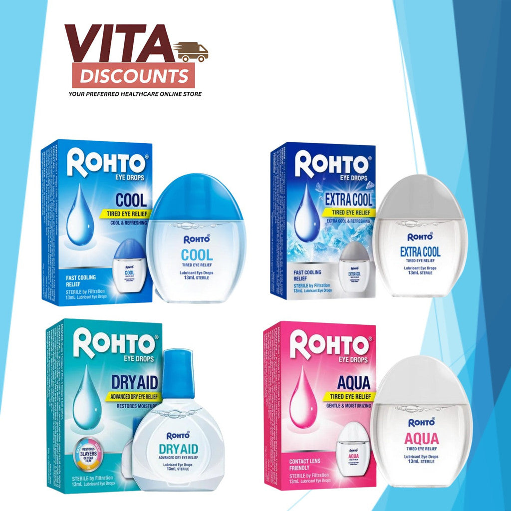 Rohto Regular Eye Drops - Cool/Extra Cool/Aqua/Dry Aid (13ml) [Exp 12/2028]
