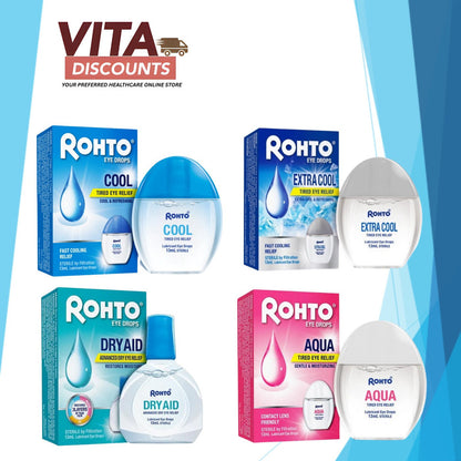 Rohto Regular Eye Drops - Cool/Extra Cool/Aqua/Dry Aid (13ml) [Exp 12/2028]