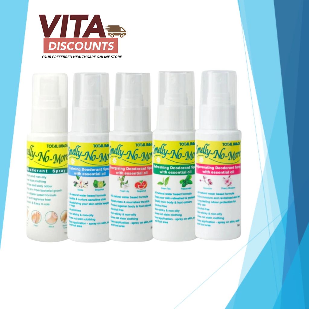 Total Image Smelly-No-More - Unscented/Calming/Energising/Refreshing/Rejuvenating Deodorant Spray (75ml) [Exp 08/2028]