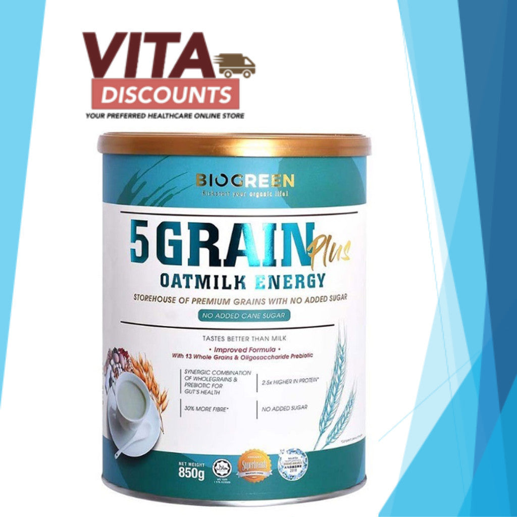 Biogreen 5 Grain Plus Oatmilk Energy Powder (850g) [Exp 04/2027]