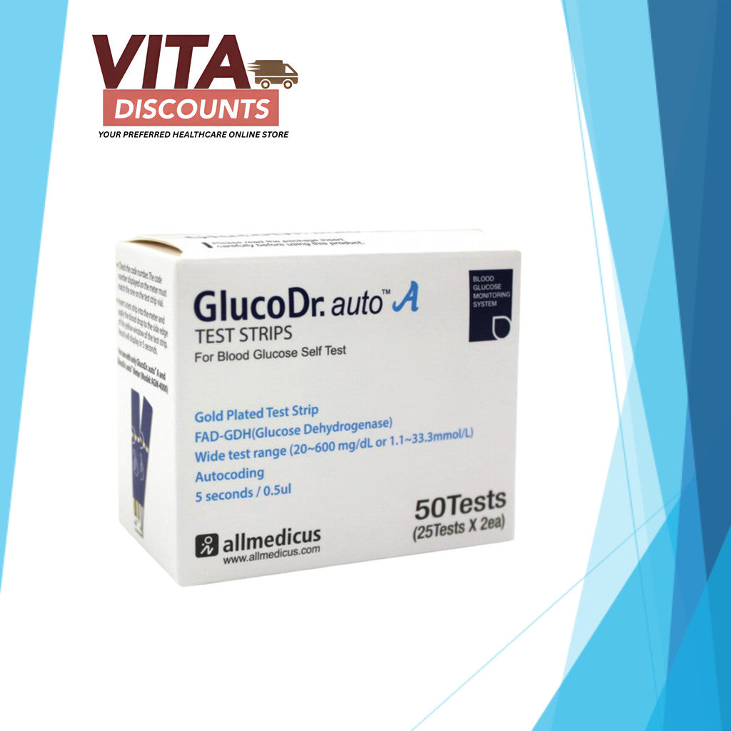 Glucodr. Auto Blood Glucose Test Strips (50's) [Exp 01/2028]