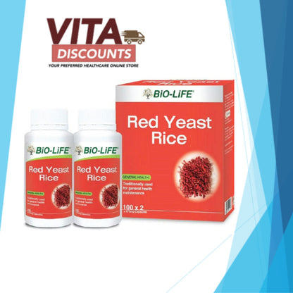 Bio-Life Red Yeast Rice Caps (100's x 2 Pack) [Exp 06/2028]