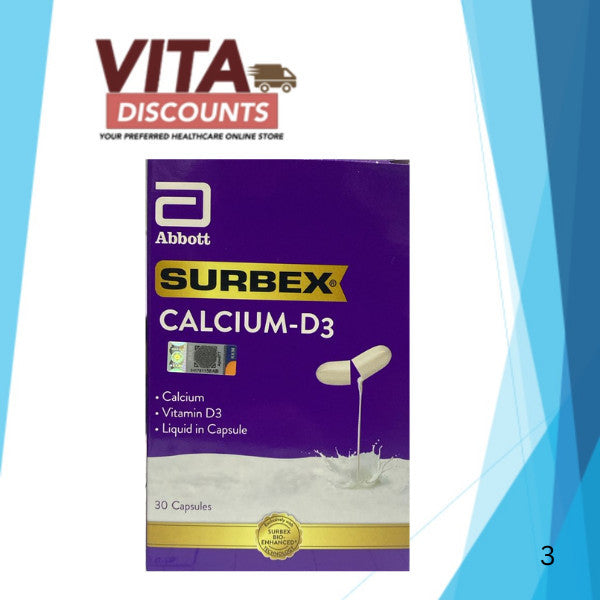 Surbex Calcium-D3 Caps Small Pack (30's) [Exp 01/2027]