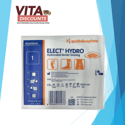 Syncera Elect Hydro Hydrocolloid Border Dressing One Piece (10 x 10cm x 1's)