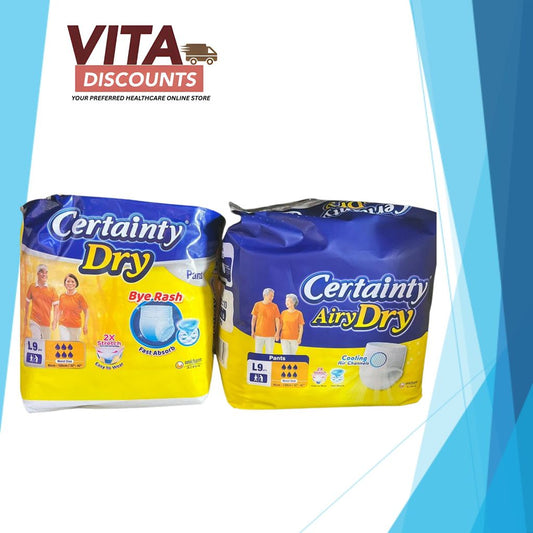 Certainty Airydry / Drypants Adults Diapers M Single Pack (10's) / L (9's) / Xl (8's) / Xxl (6's)