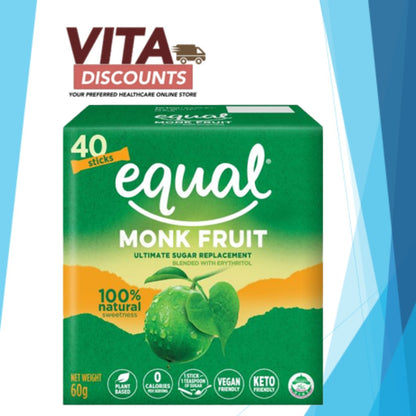 Equal Monk Fruit Sticks (60g x 40's)/Pouch (200g) [Exp 08/2027]